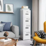 Metal Vertical Office Filing Cabinet 4 Drawers Assembly Required-Name Card Holder for A4 Letter Legal Size 4 Drawer File Cabinet