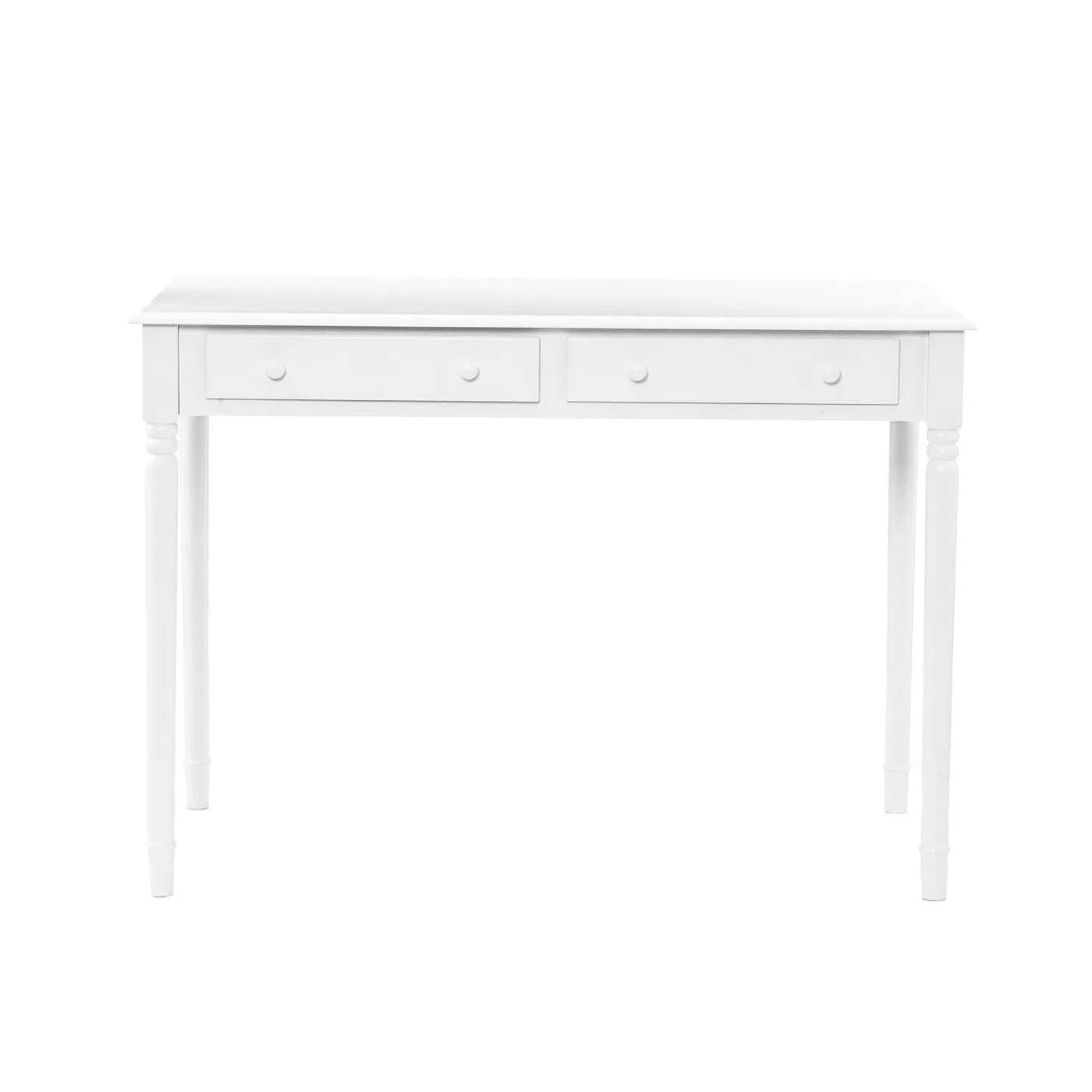 HMS Luxury White Solid Wood 43" Writing Desk with Two Drawers for Office Bedroom or CEO Office Certified Computer Table