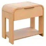 Modern One Drawer Nightstand Wood Bedside Table with Storage Shelf – top view