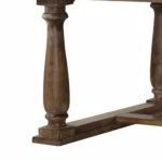 88 inch rustic solid wood trestle dining table in light gray and gray - Goldoma