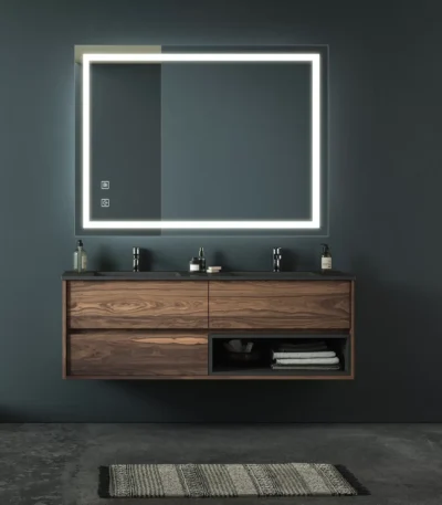 Welfel FCJ 32x24 Inch Premium LED Bathroom Vanity Mirror High Lumens Dimmable Touch Focusing Back Panel Unavailable Platforms