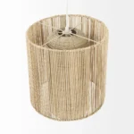 HMS Modern Cane Pendant Light Natural Cylindrical Hanging Design for Home Villa Restaurant Warm White Interior Ceiling Light