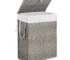FCJ 110L Hand-Woven PP Rattan Laundry Basket with Lid Foldable and Removable Liner Made of Durable Plastic