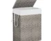 FCJ 110L Hand-Woven PP Rattan Laundry Basket with Lid Foldable and Removable Liner Made of Durable Plastic