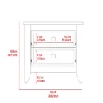 Two-drawer nightstand in black wood finish - minimalist bedroom storage side table