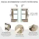 16 Inch Bathroom Vanity Sink Combo for Small Bathroom - Natural Ash – base detail