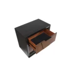 Houston Traditional Style Walnut Nightstand with 2 Drawers - Wooden bed side table with storage drawers in walnut finish
