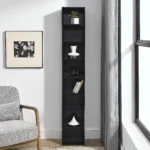 8-Tier Adjustable Media Tower Rack CD DVD Slim Storage Cabinet Tall Narrow Bookcase Display Bookshelf for Home Use – top view
