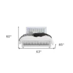Goldoma LED queen bed with tufted padded headboard, white finish, and storage drawers