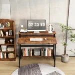 YQ FOREVER Home Office Furniture Studio Computer Desks Shelf Desk Storage Office Writing Desk PC Table – styled in a modern