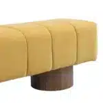 Goldoma No-Assembly Upholstered Bench Ottoman – Beige Chenille, 50"W, 300 lbs Capacity – top view