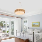 Fabric Rattan Chandelier, Boho Hand Woven Coastal Pendant Light Adjustable Drum Large Pendant Lighting Fixtures for Dining