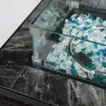 28inch Outdoor Propane Fire Pit Column with Glass Wind Guard – top view