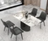 Goldoma modern marble texture sintered stone dining table in a bright dining room
