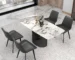Goldoma modern marble texture sintered stone dining table in a bright dining room