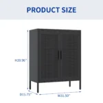 Home Office Metal Storage Cabinet with 2 Doors and 2 Adjustable Shelves Steel File Cabinet No Lock Required – side view
