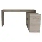 HMS 60" Light Gray L-Shaped Computer Desk Modern Wood and Metal Office Desk Durable Assembled Space-Saving Storage Features