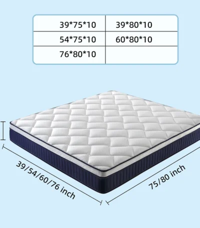 Goldoma 10 inch hybrid mattress with pocket springs and CertiPUR-US certified foam in a bedroom setting