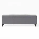 Goldoma Glouster storage ottoman bench in grey PU leather with soft-close hinges, perfect for living room or entryway organization