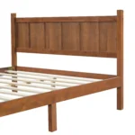 Queen size adjustable velvet upholstered bed with headboard and footboard in wood grain finish - Goldoma modern bedroom furniture