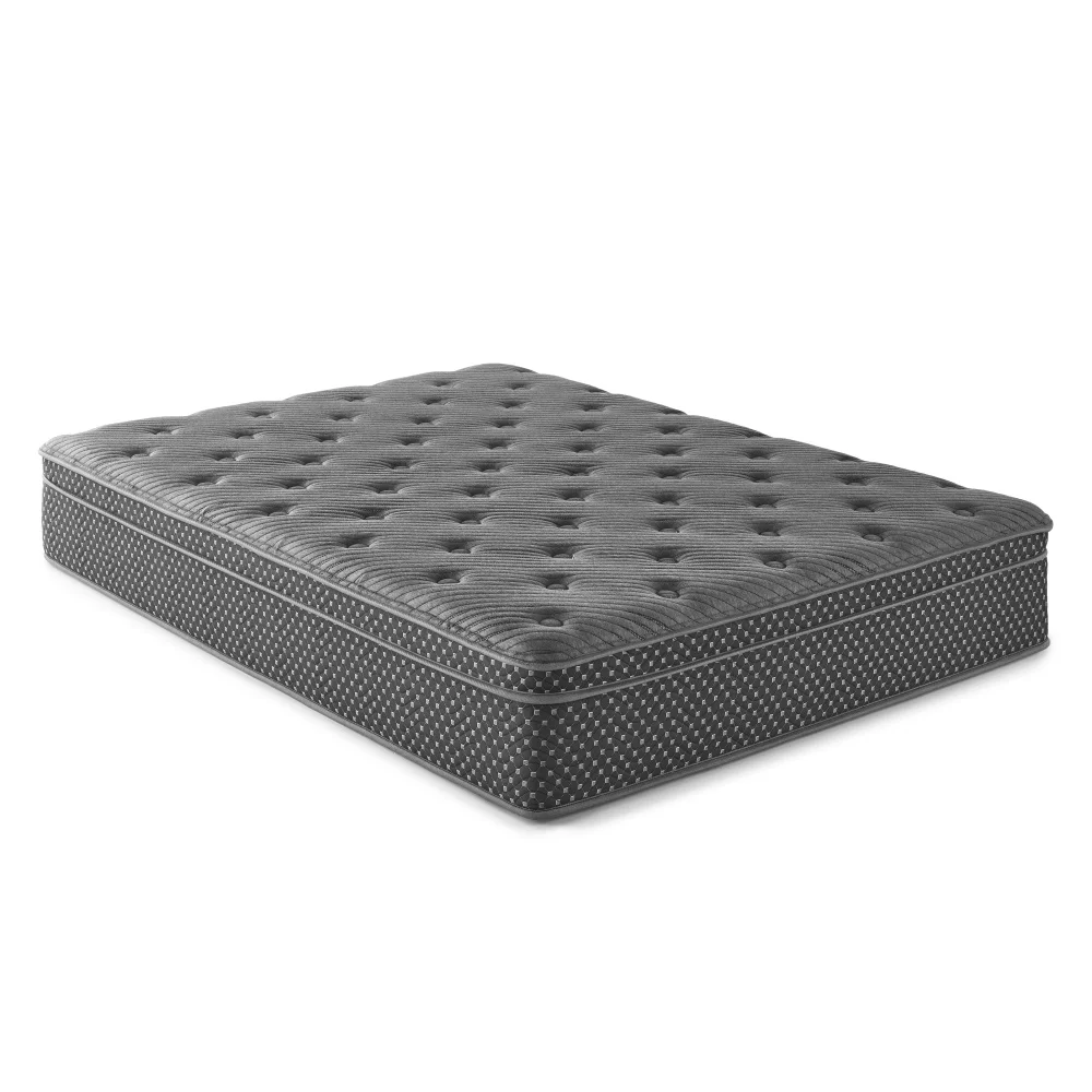 Hb67c55fda4174ab7819b3986f9ad8eb98.webp Goldoma 13-inch hybrid Eurotop twin plush mattress with gel memory foam and pocket coils in gray