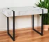 HMS 45 Solid Wood Office Desk White and Black Writing Desk with Modern Design Foldable Feature for Home Office Living Room