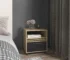 Vance rolling bedside table in natural oak with drawer and casters