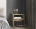 Vance rolling bedside table in natural oak with drawer and casters