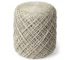 Goldoma 16" Ivory Leather Cylinder Pouf Ottoman - Upholstered Round Seating Stool