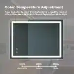 Welfel FCJ 32x24 Inch Premium LED Bathroom Vanity Mirror High Lumens Dimmable Touch Focusing Back Panel Unavailable