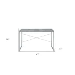 HMS 47" Gray and Black Writing Desk Elegant Computer Desk with Comfortable Size for Home or Office Use – base detail