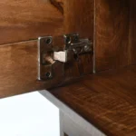 Walnut wood nightstand with drawer and shelf - modern storage side table for bedroom