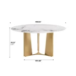 Pandora Round Sintered Stone Dining Table with Rotating Top - 6 Seater – angled view