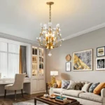 3-Light Crystal Chandeliers,Ceiling Lights,Crystal Pendant Lighting for Living Room Dining Room Bedroom Restaurant