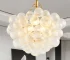 20-Inch Gold Pendant Light Chandelier with Threaded Clear Glass Globe Shade,Adjustable Height, Ideal for Living Room(No