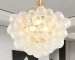 20-Inch Gold Pendant Light Chandelier with Threaded Clear Glass Globe Shade,Adjustable Height, Ideal for Living Room(No