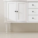 White plywood bathroom vanity cabinet with two sinks, quick ship US local stock, 60 inch, fully assembled.