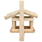 W2B VidaXL Small Green and Natural Wood Solid Fir Bird Feeder Garden Supplies – close-up detail