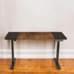 Adjustable HMS 55 Brown and Black Computer Desk Stylish and Comfortable Workspace – side view