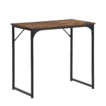 HMS 32" Brown and Black Wood and Metal H-Shape Computer Desk Stylish Office Desks – side view