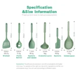 6-piece kitchen utensil set with colorful silicone spatulas and spoons on a countertop