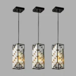Ship in USA,4" Modern Crystal Pendant Light - 3 Pack, Adjustable Hanging Ceiling Lamp with Crystal Prism Design for Dining