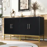 Metal and Crossed Leg Design Four Door Cabinet FCJ Sideboard - Image 2