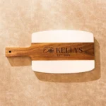 Pack of 10 Marble and Wood Cutting Board Acacia Wooden Marble Serving Tray with Handle Charcuterie Chopping Board for