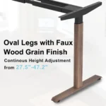 Dual Motor Electric Height Adjustable Desk Frame with Oval Legs, Base for up to 70.8"x31.5" Table Tops,for Office