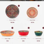 Bohemia Style Light Luxury Stoneware Ceramic Dinner Set Exquoise Plates and Bowls Set for 4 Household Party Dinnerware Sets