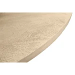 60 inch solid wood pedestal dining table in natural and brown two-tone finish