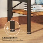 Folding Bookshelf,4 Tier Bookcase Foldable Shelf with X-Bracket Design, Adjustable Feet, Space Saving Storage – side view