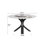 Pandora Round Sintered Stone Dining Table with Rotating Top - 6 Seater – top view