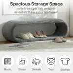 Goldoma modern shoe bench 52 inch wide chenille upholstered tufted bench for entryway or bedroom